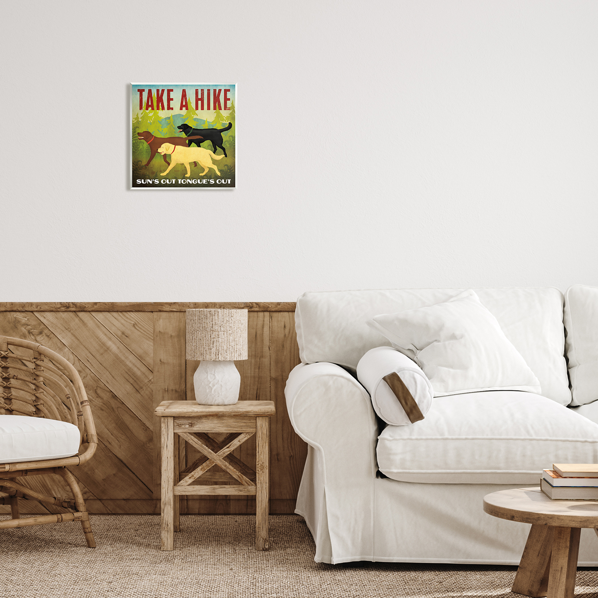 Stupell Industries Hiking Dogs Phrase Animals & Insects Painting Unframed Art Print Wall Art, 12 x 12