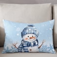 thumbnail image 3 of Blue Snowman Throw Pillow Cover,Christmas Snowflake Seasonal Winter Xmas Rectangle Decorative Pillow Case Protector Soft Cushion Cover Lumbar Pillowcase for Couch Sofa Bedroom Car Decor 20x30 Inch, 3 of 8