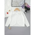 thumbnail image 3 of YONGHS Flower Girl Long Sleeve Button Knit Bolero Shrugs Cardigan Sweater Party Dress Cover Up Bowknot White 2-3, 3 of 7