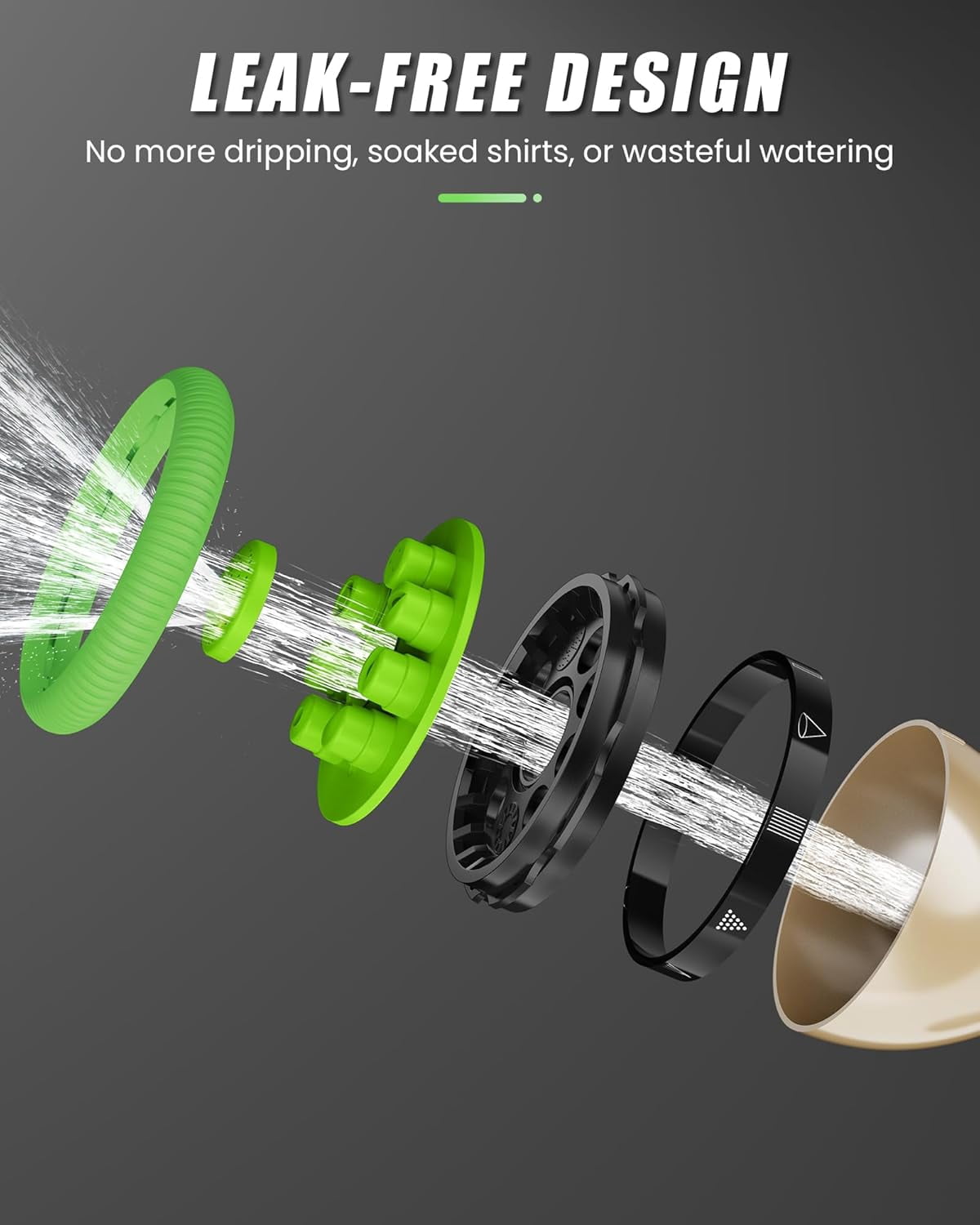 Garden Hose Nozzle, Heavy Duty Metal Water Hose Sprayer Nozzle with 9 Adjustable Spray Patterns, High Pressure Hand Sprayer for Watering Plants, Lawns, Car and Pet Washing (1, Green)