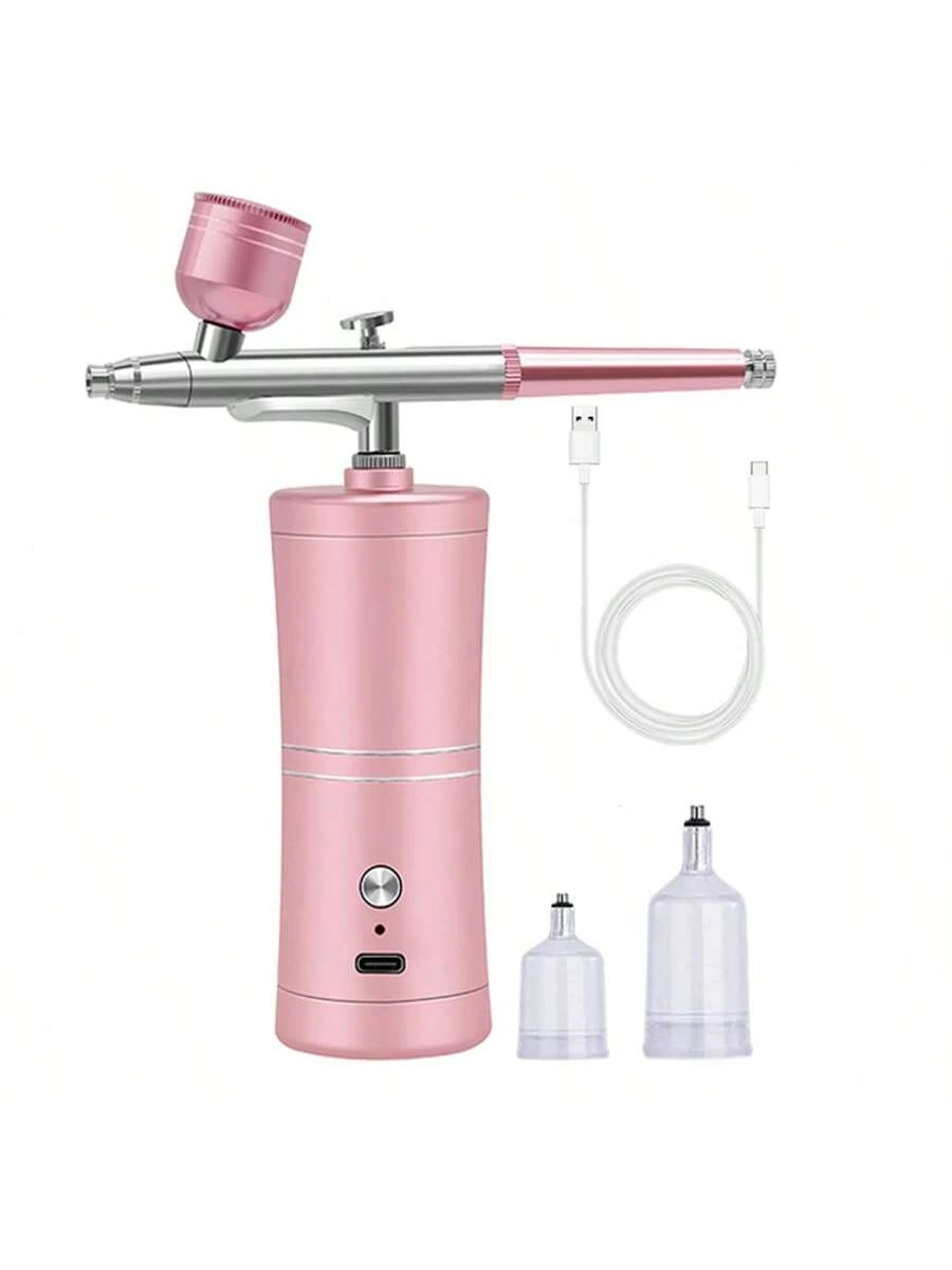 Professional Cordless Airbrush Kit USB Rechargeable Portable Lightweight For Painting Makeup Haircuts Nail Art More With Cleaning Brushes Tools,Green