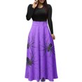 thumbnail image 2 of Qiopertar Vente de Liquidation Robe Longue à Manches Longues Imprimée Halloween pour Femmes avec Fermeture Éclair Col Rond Jupe Longue Offres de la Semaine Moins de 5$, 2 of 5