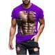 thumbnail image 4 of Camisetas de Manga Larga de los Hombres Casual Muscle Print Graphic Tee, Camiseta de Cuello de Tripulación de Manga Corta para las Vacaciones Diarias, 4 of 9