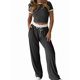 thumbnail image 1 of Conjunto de Pijama de Dos Piezas para Mujer, con Camiseta de Corta y Pantalón de Punto Acanalado. Negro XL, 1 of 8