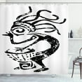 thumbnail image 1 of Ambesonne Kokopelli Shower Curtain, Cave Motif Darbuka Music, 69"Wx75"L, Charcoal Grey White, 1 of 3