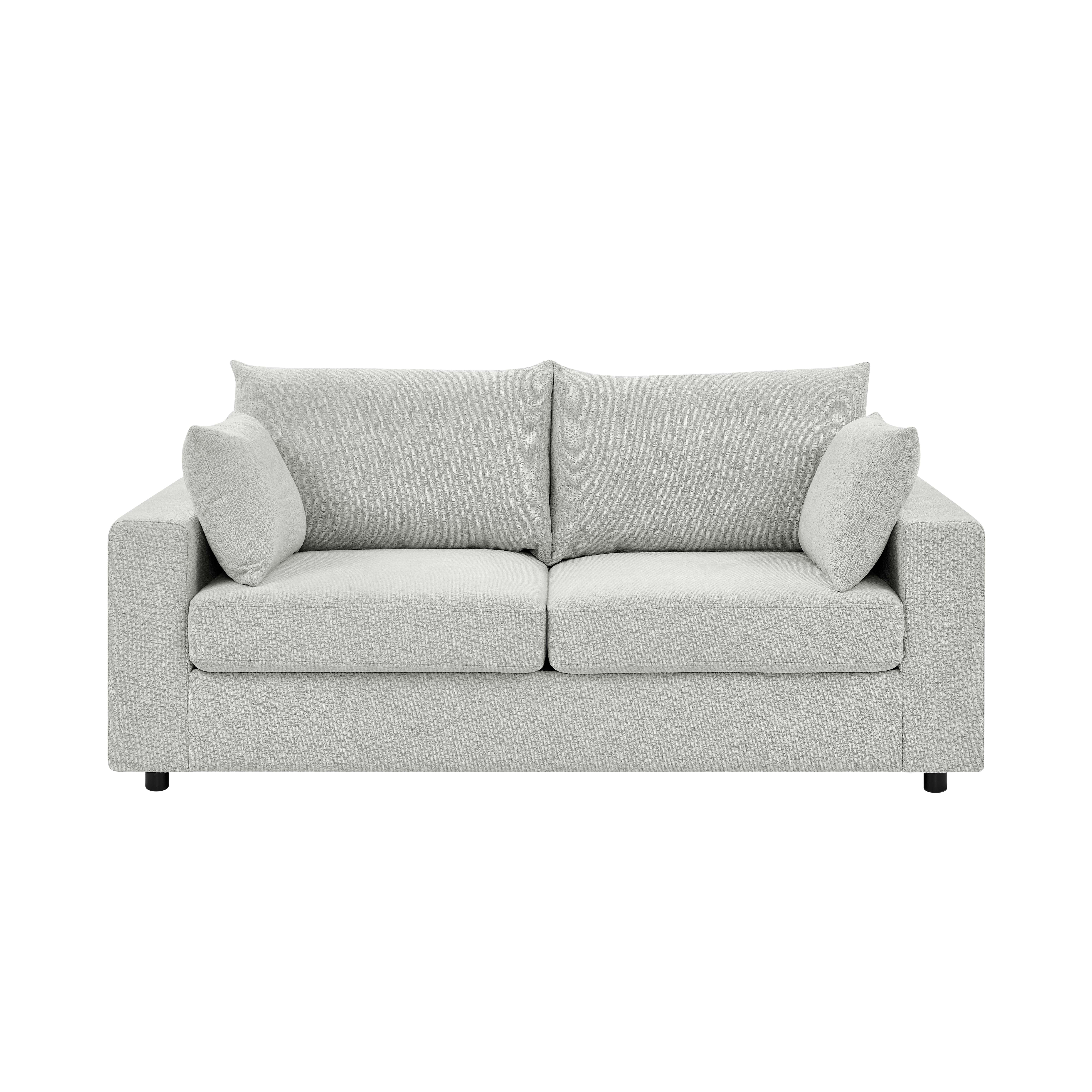 AENKYO 78" Modern Upholstered Sectional Sofa, Loveseat Couch with Deep Cushions and Pillows for Living Room，Beige