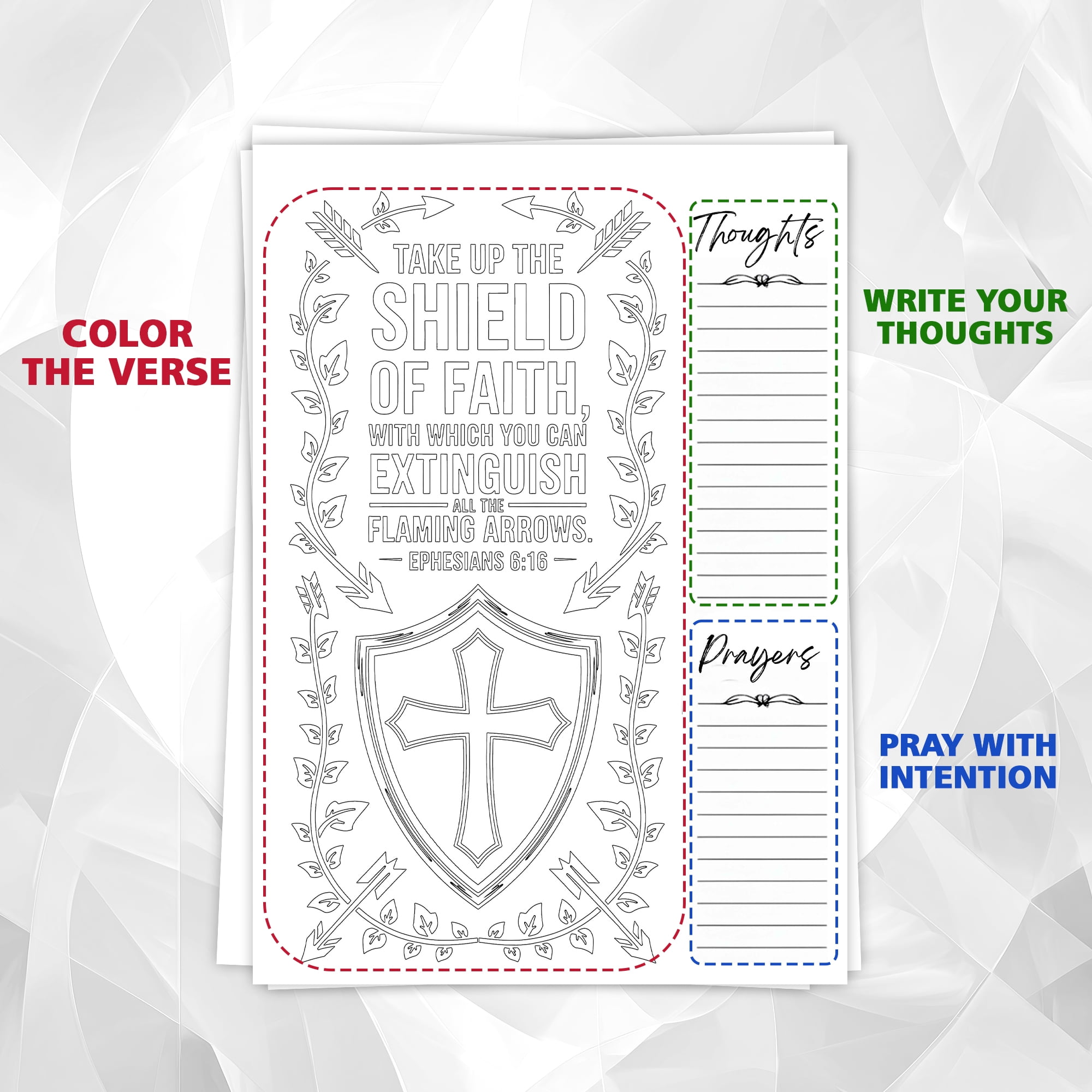 The Epistles Monochrome Coloring Book for Adults, 30 Minimalist Scripture Art Pages with Reflection & Prayer Space, Spiral Bound, A4 or A5 Softcover or Wood Cover