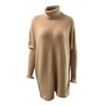 thumbnail image 4 of FOCUSNORM Women Solid/Contrast Color Sweater Bat Sleeve Irregular Hem Pullover, 4 of 6