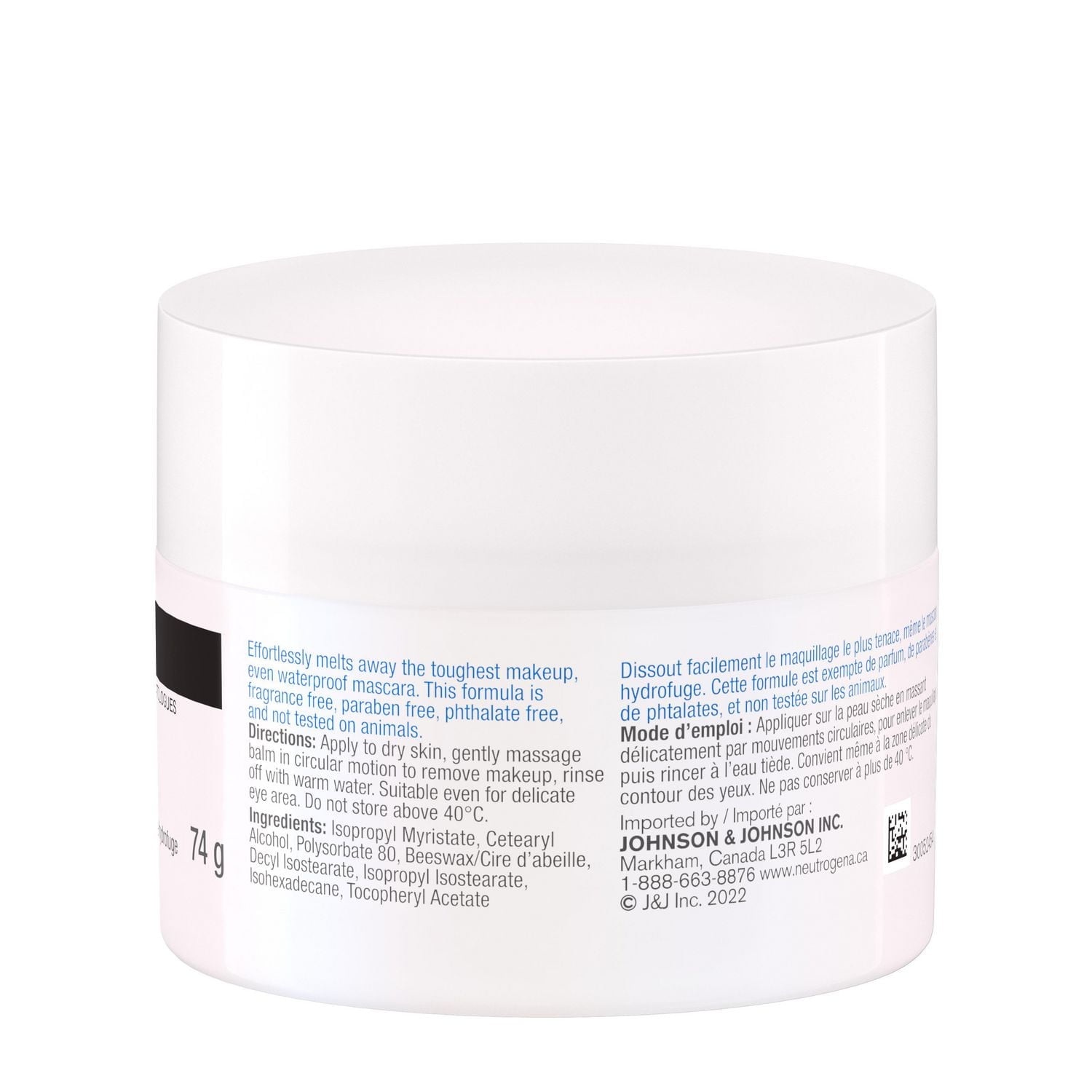 Baume nettoyant Neutrogena – Démaquillant – Nettoyant pour le visage sans parabènes – Sans parfum 74g