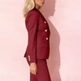 thumbnail image 5 of FRSASU Women Double Breasted Blazer Set formal 2 Piece Pants Outfits Long Sleeve Bussines Suit Set for Work office Red, 5 of 8