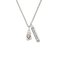 thumbnail image 2 of Delight Jewelry Silvertone Multicolored Flip Flop Silvertone Mother Daughter Bar Charm Necklace, 23", 2 of 4