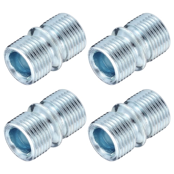 Uxcell 4 Pack Metal Rack Connector, 0.83" x 0.5" Wire Shelving Poles Coarse Thread Connector Shelf Holder Connection for Storage Shelf Wire Shelving Unit Replacement Parts, Silver