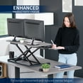thumbnail image 5 of VIVO Gray Height Adjustable 36" Standing Desk Monitor Riser, Black Frame, 5 of 8