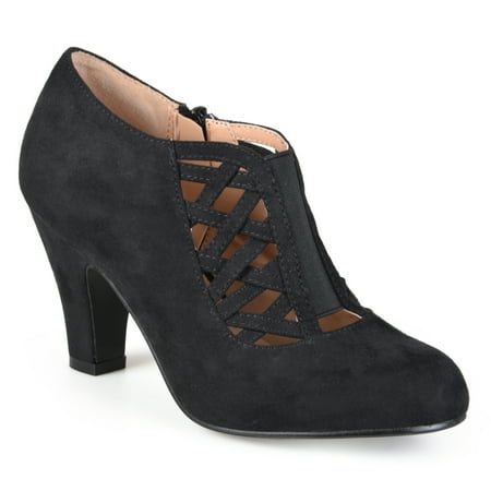 wide width chunky heel booties