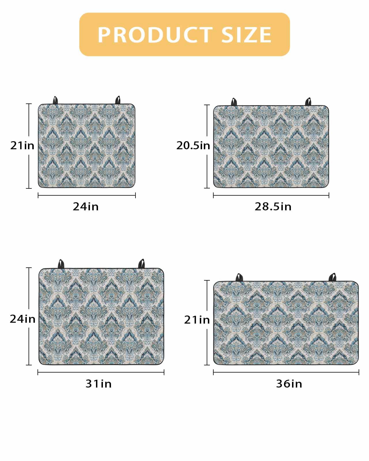 nqOlkjepod Large Induction Cooktop Protector Mat 36"x21", Boho Floral Stove Top Covers for Electric Stove, Retro Teal Blue Flower Vintage Decorative Stove Burner Cover Mats, Glass Top Stove Cover
