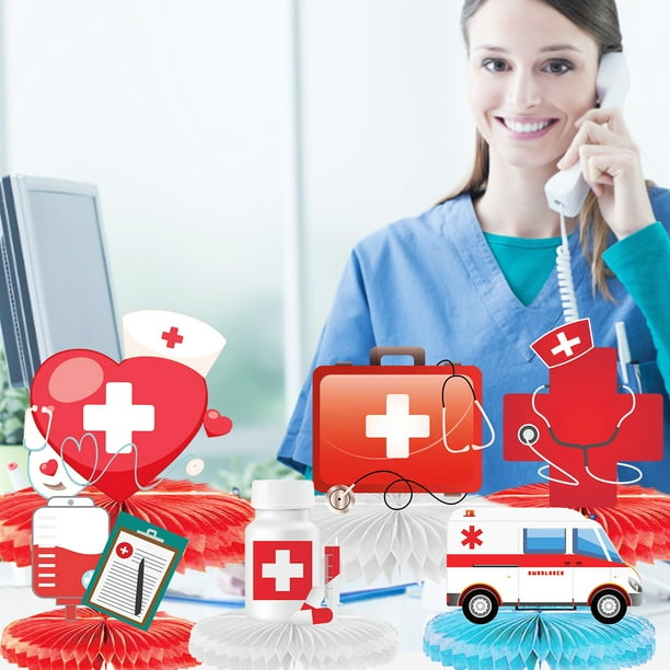 Adornos de panal ENTASSER para fiesta de graduación del día de las enfermeras Accesorios de decoración para fiestas navideñas del personal médico