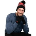 thumbnail image 2 of Adult Disney Mickey Mouse Knit Beanie Hat & Touch Screen Gloves Unisex Black Set, 2 of 7