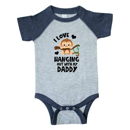 

Inktastic Monkey I Love Hanging out with My Daddy Gift Baby Boy or Baby Girl Bodysuit