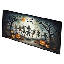 Dancing Skeletons Spooky Halloween Indoor / Outdoor Runner Mat 28x58 58 in x 28 in