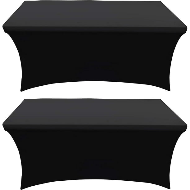 Valentina CoverCo Black 2 Pack Stretch Fit 6 Foot Rectangular Spandex ...