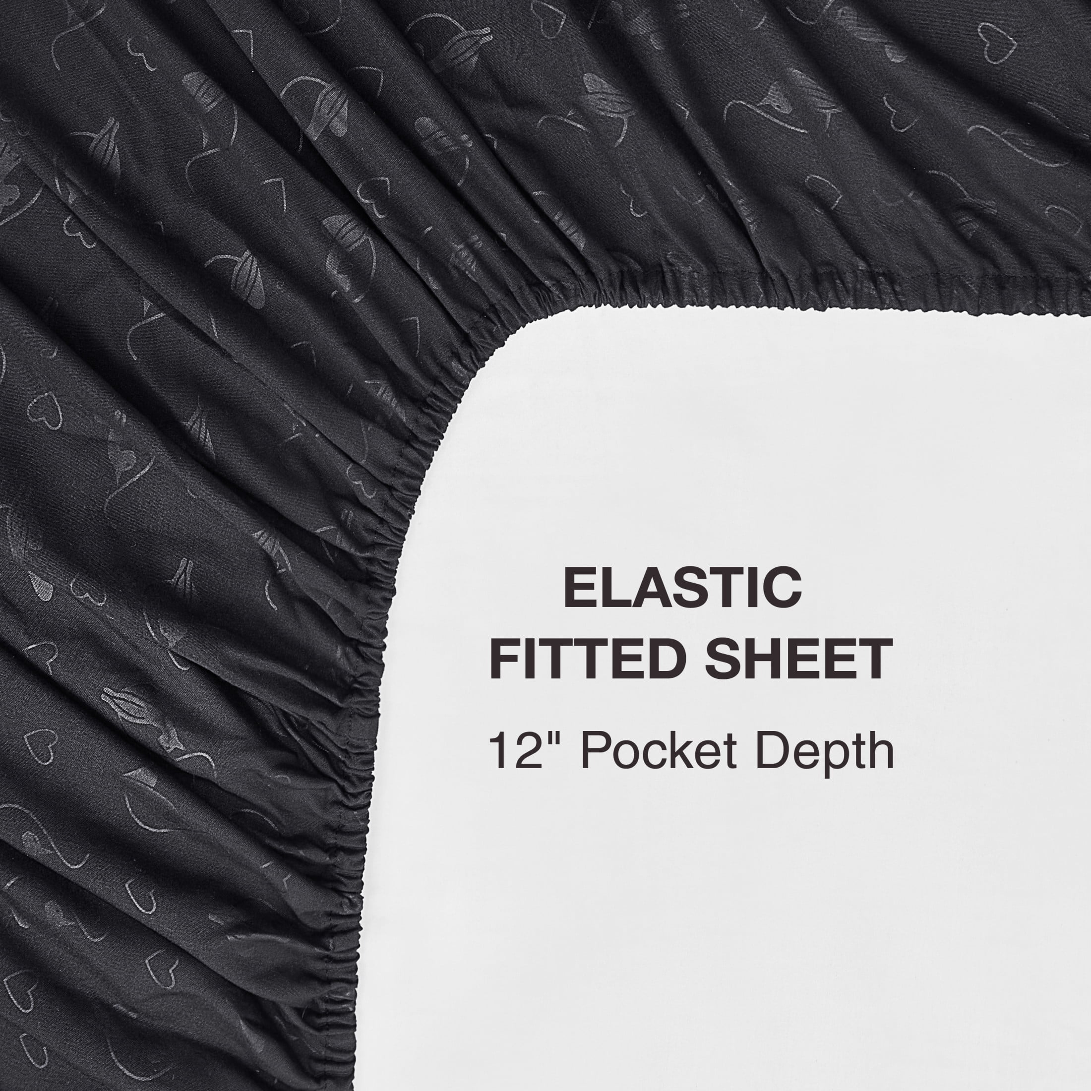 Baby Phat Embossed Microfiber Sheet Sets With Extra Pillowcases, 4-Piece Twin, Black
