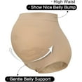 thumbnail image 2 of Seamless Maternity Shapewear, Belly Support Pregnancy Underwear for Dresses and Pants, Nude + Black, Small, 2 of 6