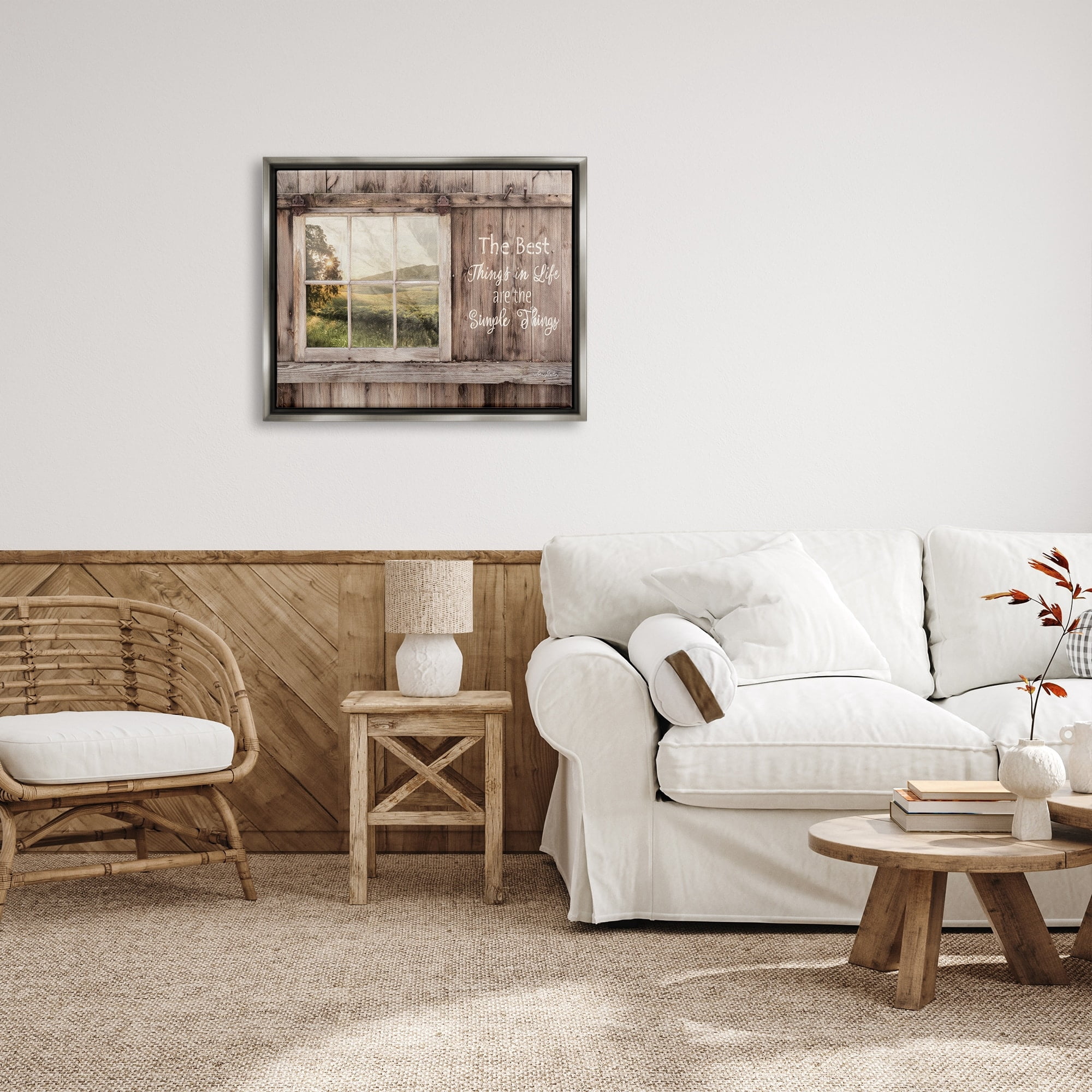 Stupell Industries Simple Things Rustic Barn Window Distressed Photograph Luster Gray Framed Floating Canvas Wall Art, 24x30, by Lori Deiter