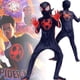 thumbnail image 1 of Spider-man: A través del traje de cosplay de Spider-verse para niños, mono de Spiderman Miles Morales One P, 1 of 4