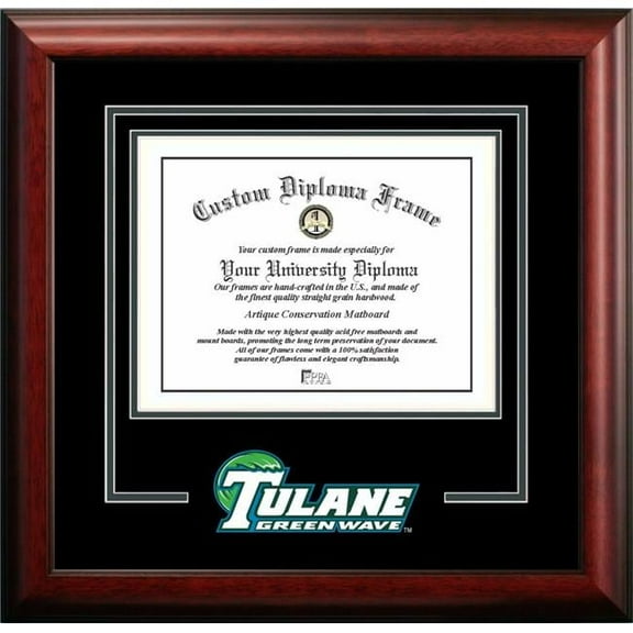 Campus Images LA995SD-1185 8.5 x 11 in. Tulane University Spirit Diploma Satin Mahogany Frame
