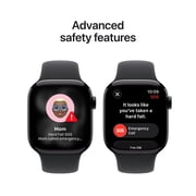 Apple Watch Series 11 [GPS 42mm] Smartwatch with Jet Black Aluminum Case with Black Sport Band - S/M