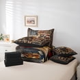 thumbnail image 6 of meiyoeat Vintage Flag Deer 7pcs Queen Bedding, Rustic Hunting Print Bedding Comforter Set Queen For Boys,Black Reversible, 6 of 7