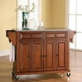 thumbnail image 4 of Pemberly Row Contemporary Gray Granite Top Kitchen Cart in Cherry, 4 of 7