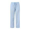 thumbnail image 3 of TOWED22 Cotton Linen Pants Women Summer Harem Baggy Wide Leg Floral Print Drawstring Cropped Pants with Pockets(Sky Blue,S), 3 of 7