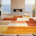 thumbnail image 2 of Design&I 6'x9' Ultra Soft Area Rug, Burnt Orange Terracotta Mid Century Abstract Geometric Midcentury Brushstroke Design Fluffy Washable Non Shedding for Guest Room Bedroom Living Room, 2 of 7
