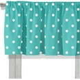 thumbnail image 4 of Blackout Aqua Mint and Turquoise White Polka Dot on Teal Rod Pocket Short Window Curtain Valance for Kitchen Bedroom Decor, 52" x 18", Aqua Mint and Turquoise White, 1 Panel, 4 of 6