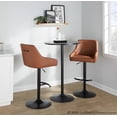 thumbnail image 3 of Hannah Adjustable Barstool Set of 2 Swivel, Black Bar Stools, Bar Chairs, Swivel Bar Stools Set of 2 with Back, Bar Height Stools Set of 2 (Camel Faux Leather), 3 of 6