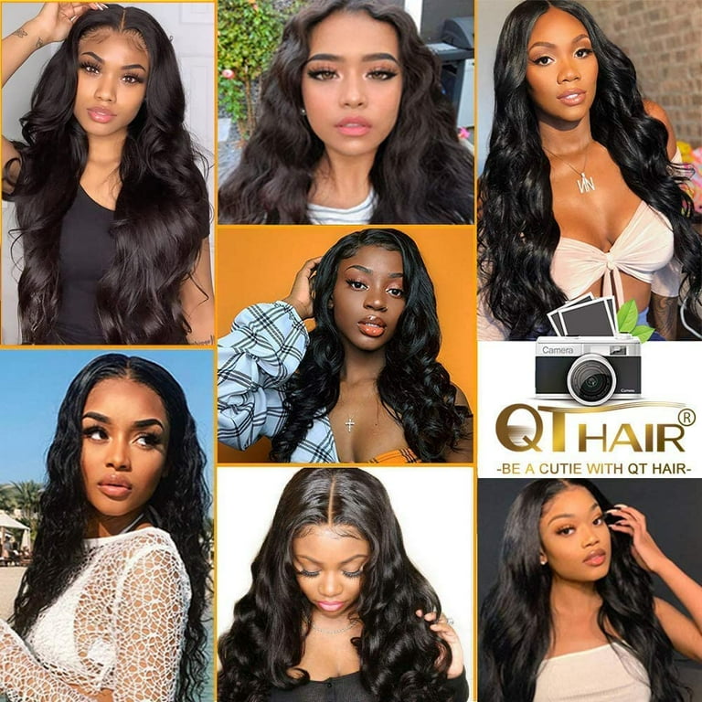 12A Grade Brazilian Hair Body Wave 3 Bundles with Closure Free Part Double Weft Brazilian Body Wave Hair Bundles 100 Unprocessed Virgin Human Hair Extension Natural Color 20 22 24 20 Walmart
