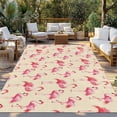 thumbnail image 2 of Pink Flamingo Outdoor Rug for Patio/Deck/Porch, Non-Slip Large Area Rug 3 x 5 Ft, Summer Animals Rustic Indoor Outdoor Rugs Washable Area Rugs, Reversible Camping Rug Carpet Runner, 2 of 8