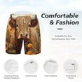 thumbnail image 5 of Lsque Mens Swim Trunks Vintage Sunflower Cow Pattern - Bathing Suit Compression Liner - Beach Swim Shorts Swimwear - (S-3XL) - Stretch Quick Dry -3X-Large, 5 of 9
