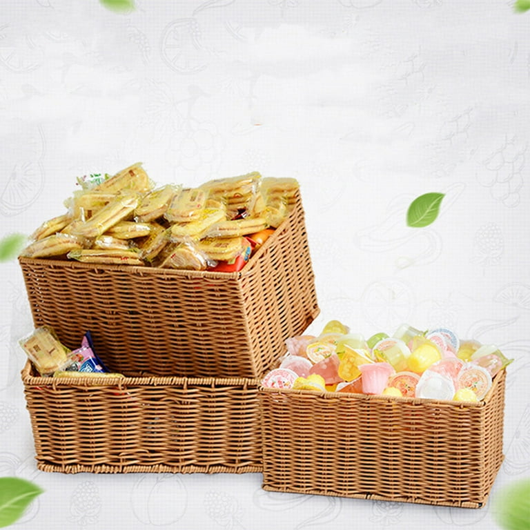 Rattan Mini Bread Roll Basket, Small Storage Basket, Handwoven Bread Basket  L20 X W15 X H10cm 