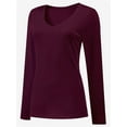 thumbnail image 5 of Women Shirts V Neck Long Sleeve Tops T-Shirt Basic Tees, 5 of 5