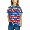 thumbnail image 2 of FamilyThread Kids Fourth of July Shirt for Boys Girls Red White and Blue Shirt America Flag Short Sleeve Patriotic American Flag Kids Clothing, 2 of 4