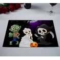 thumbnail image 2 of PKQWTM Halloween grim reaper skull bride zombie haunted castle Kitchen Dining Table Mats Placemats Size 12x18 Inches, Set of 2 Pieces, 2 of 2