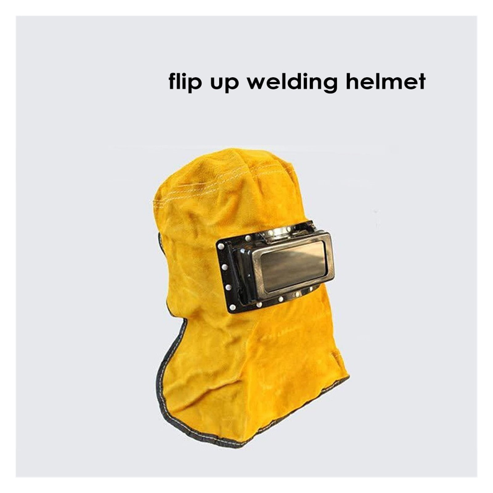 Convenient Welding Helmets Solar Auto Darkening Filter Lens Welder Mask Head-Mounted Yellow Leather Hood Eyes Protection ,Widely Use