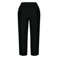 thumbnail image 4 of REALiKUN Casual Trousers for Women Notch Bottom Loose Pants Elastic Waist Comfort Pant Solid Lightweight Cozy Trouser, 4 of 5