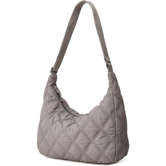 Women's Puffer Totes Fashion Shoulder Crossbody Bag Solid Color Rhombus Down Padded Handbag Dumpling Purse