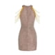 thumbnail image 4 of Gibobby Vestido sexy para fiesta Vestido de lentejuelas ajustado con flecos de cristal sexy con cuello halter a la moda de color sólido para mujer(Rosa,CH), 4 of 5