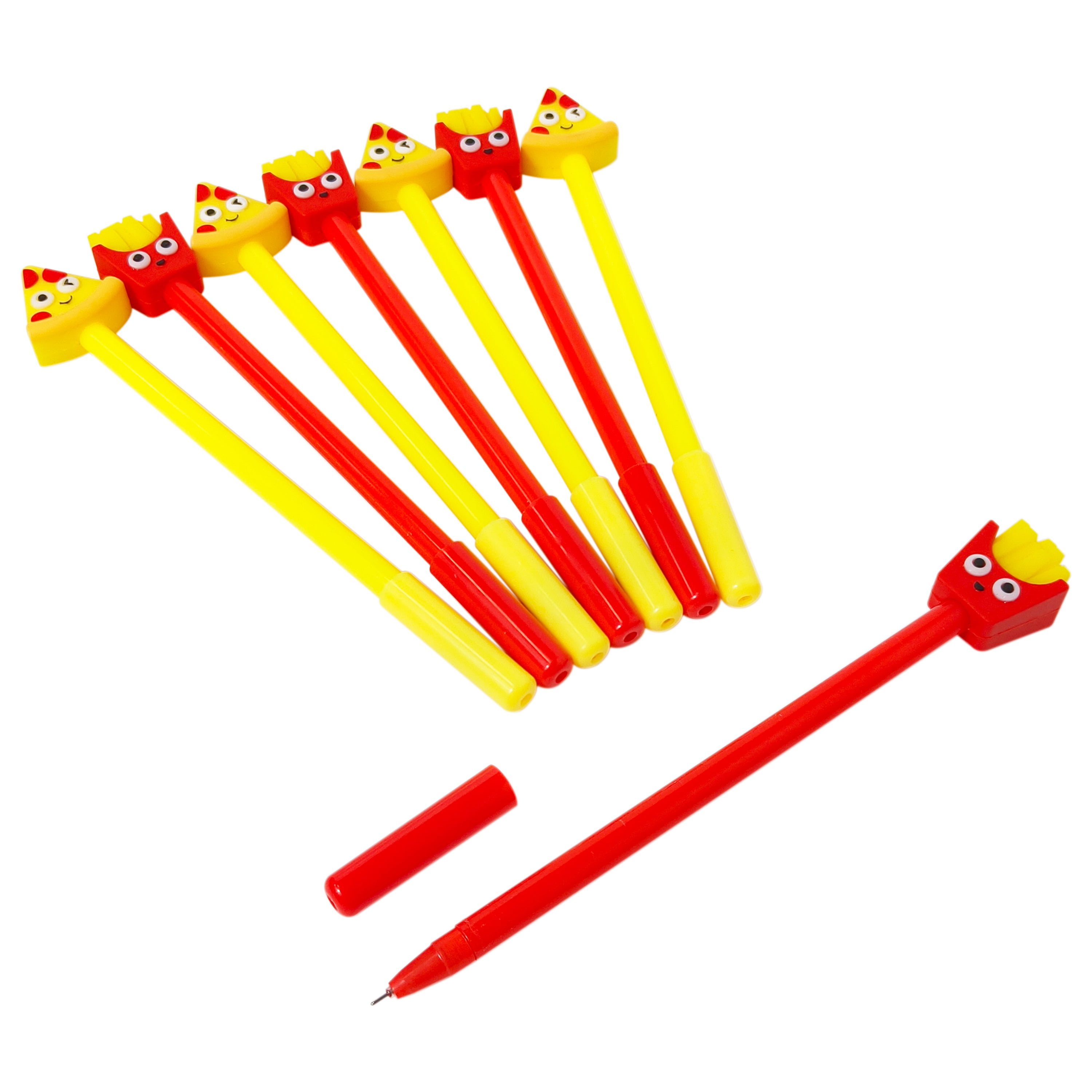 French Fry and Pizza Novlety Pens, 8 Pack, Simply Sweet Brand