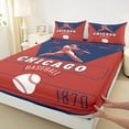 thumbnail image 3 of jejeloiu Boys Baseball Game Queen Sheet Sets,Chicago City Flat Sheet,Red Blue White Queen Fitted Sheet For Teens Boy,Microfiber Bedroom Decor,4pcs, 3 of 7