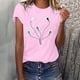 thumbnail image 2 of Camisetas con estampado de letras y cuello redondo de verano para mujer, blusas femeninas cómodas y elegantes, Tops OAVQHLG3B Store  lin121212, 2 of 5